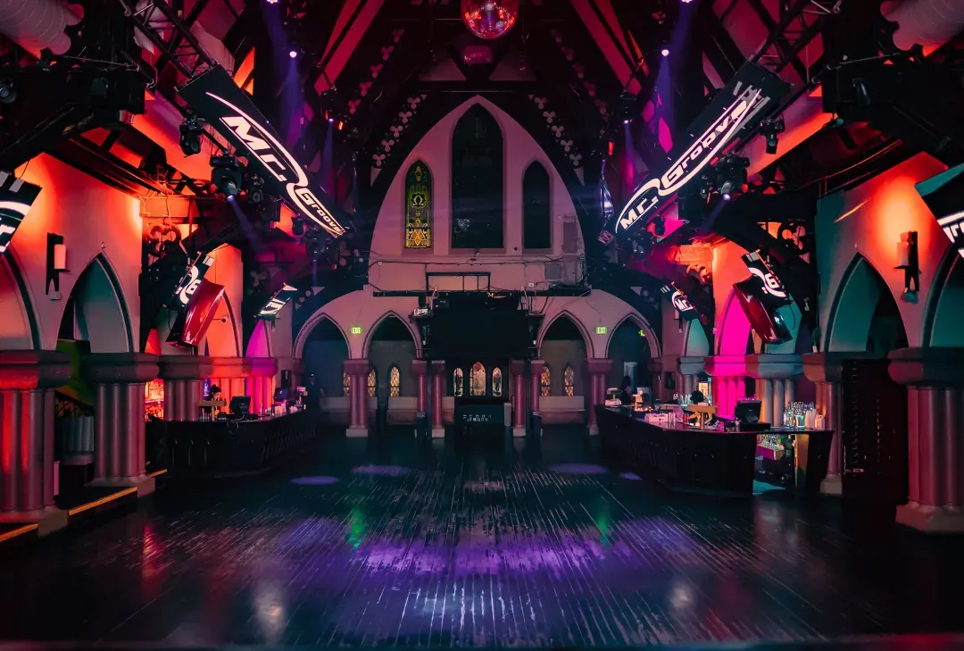 the church nightclub's empty main room