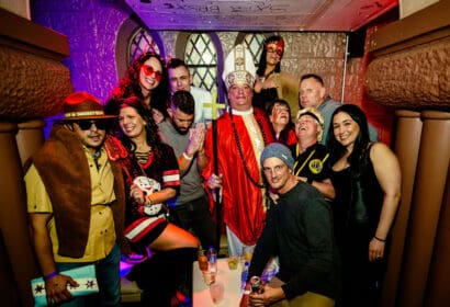 Attendees posing at the Church in Denver Nightclub