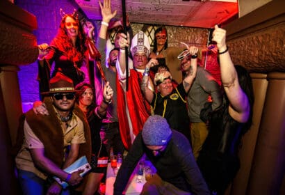 Attendees posing at the Church in Denver Nightclub