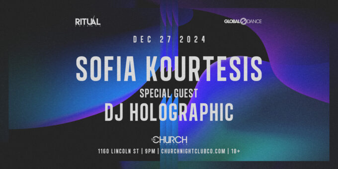 Sofia Kourtesis at Church Nightclub in Denver Event Flyer Dec 27