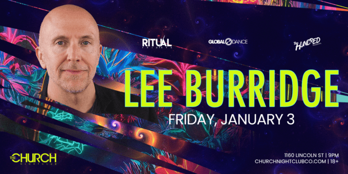 Lee Burridge at Church Nightclub in Denver Event Flyer Jan 3