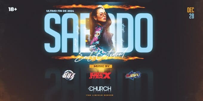 Latin Night at Church Nightclub in Denver Event Flyer Dec 28