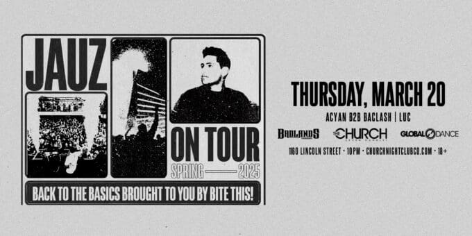 Jauz at Church Nightclub in Denver Event Flyer Mar 20