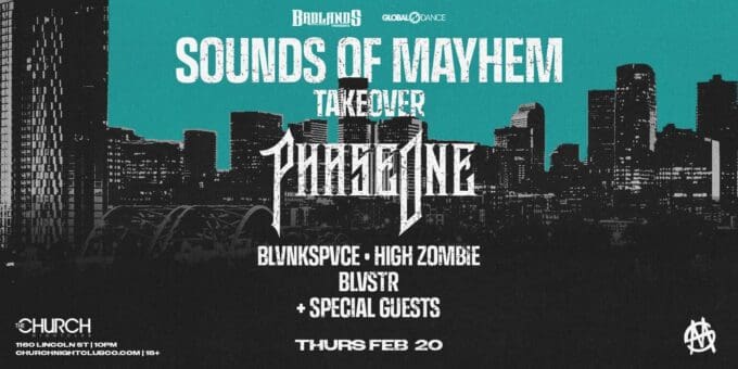 PhaseOne at Church Nightclub in Denver Event Flyer Feb 20