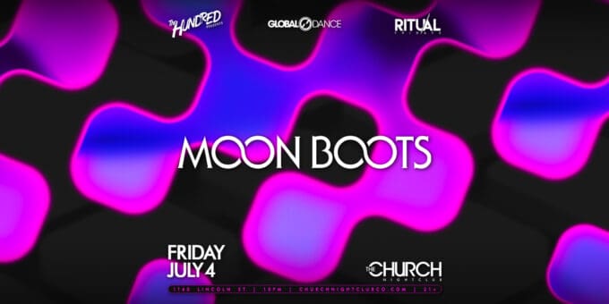 Moon Boots at Church Nightclub in Denver Event Flyer July 4