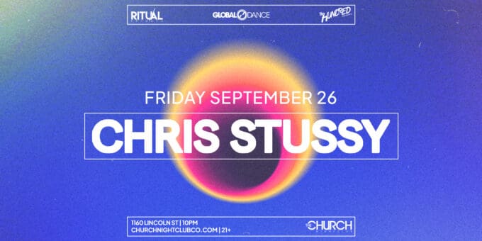 Chris Stussy at Church Nightclub in Denver Event Flyer September 26