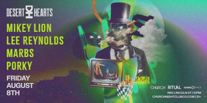 Desert Hearts at Church Nightclub in Denver Event Flyer August 8