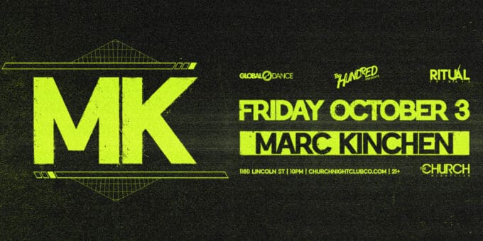 MK at Church Nightclub in Denver Event Flyer on October 3